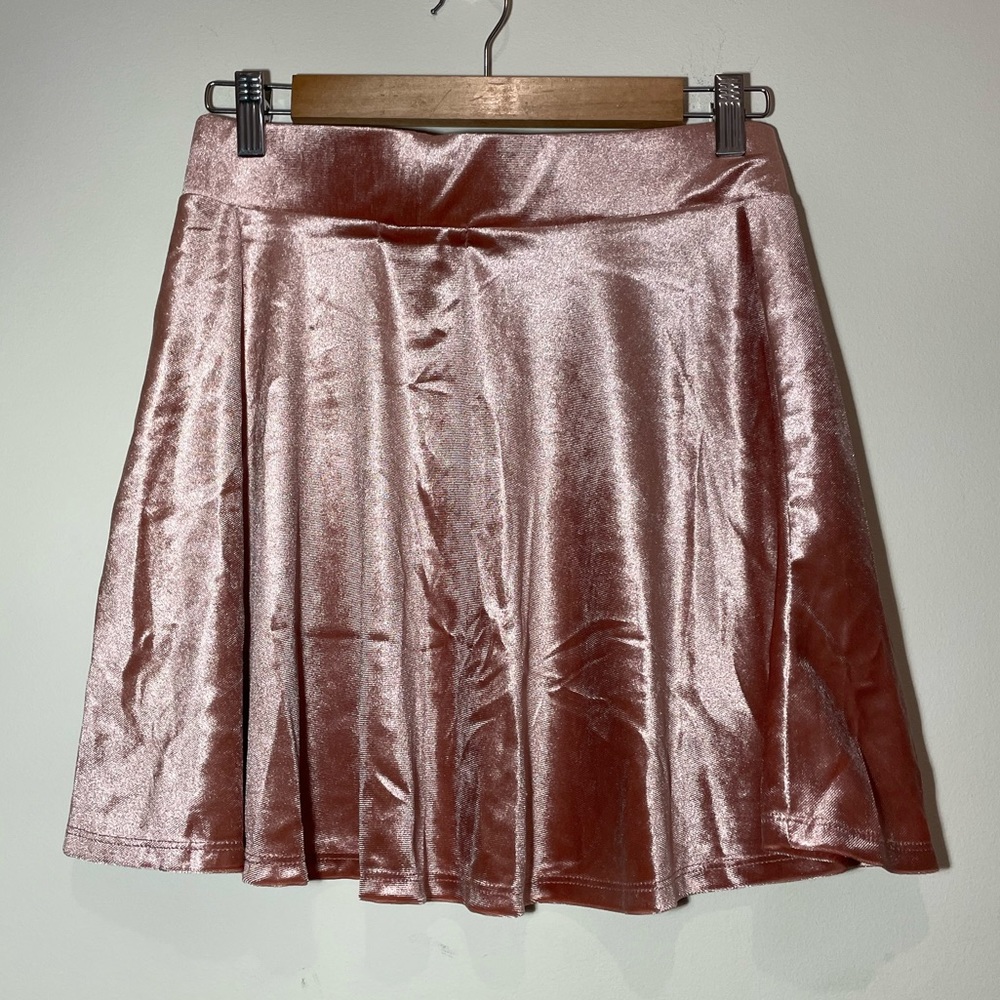 Pink Velvet Forever 21 Skater Skirt